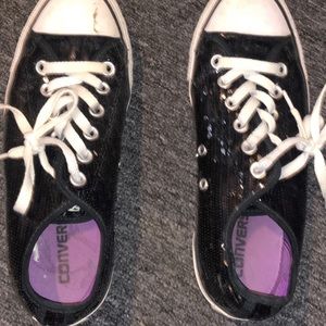 Black Glitter Allstar Converse shoes